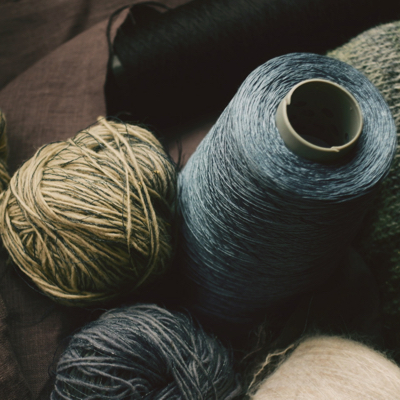 Three different kinds of yarn