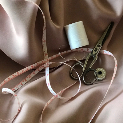 Tailor tools on a silk sheet